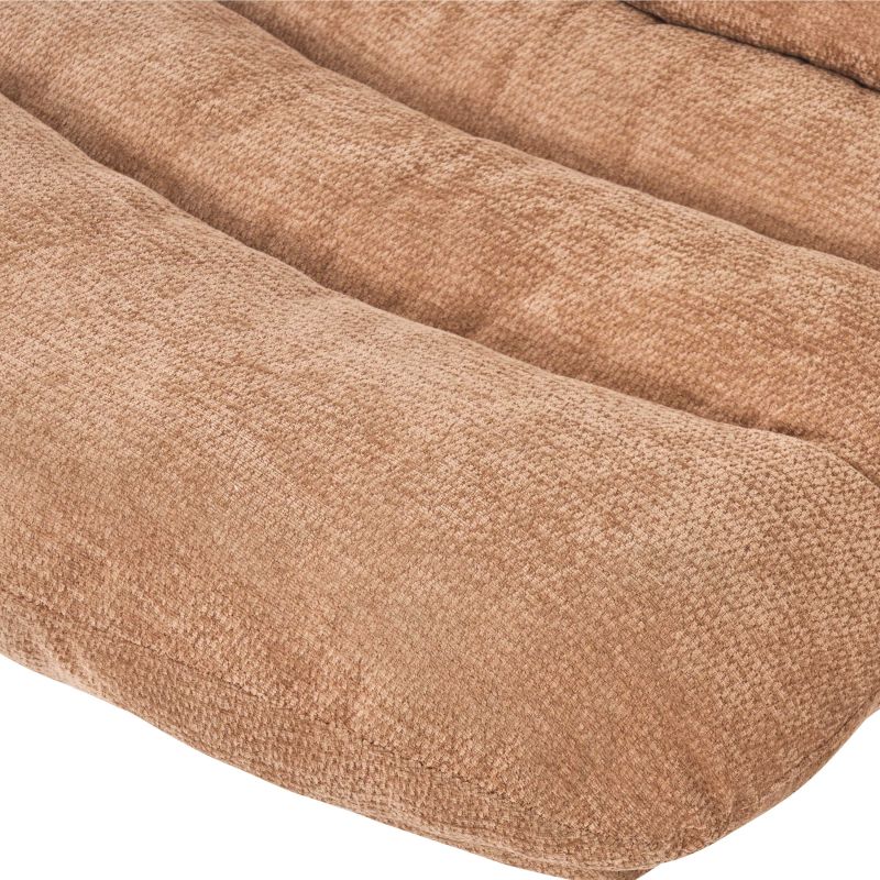 Fauteuil rotatif THEMIS 1 place + repose-pieds tissu terracotta
