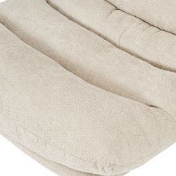 Fauteuil rotatif THEMIS 1 place + repose-pieds tissu blanc