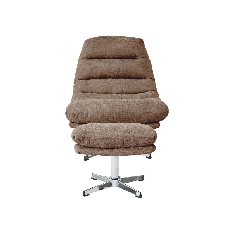 Fauteuil rotatif THEMIS 1 place + repose-pieds tissu gris