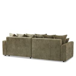 Canapé d'angle convertible et réversible SOLINE 4 places tissu vert