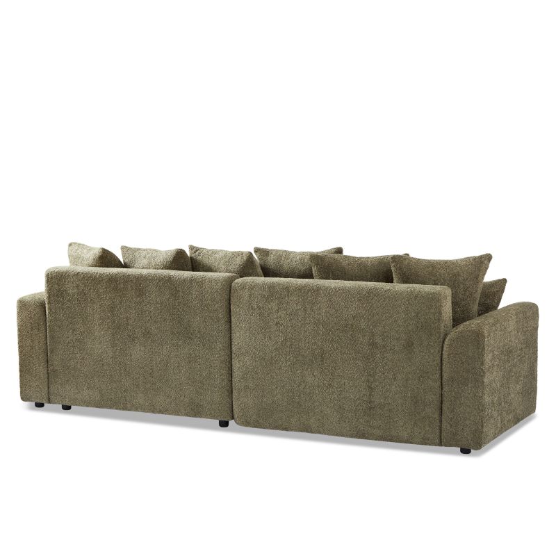 Canapé d'angle convertible et réversible SOLINE 4 places tissu vert