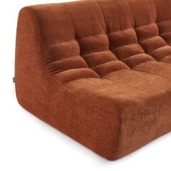 Banquette JANIS modulable 2 places velours terracotta