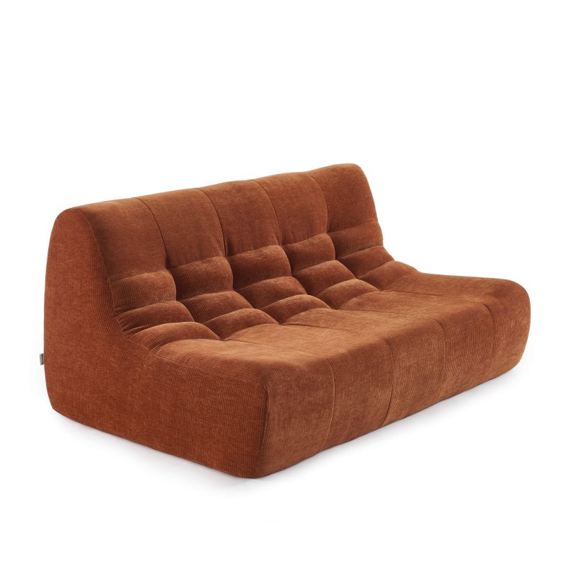 Banquette JANIS modulable 2 places velours terracotta