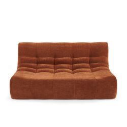 Banquette JANIS modulable 2 places velours terracotta