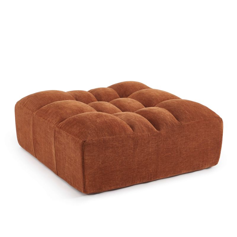 Pouf JANIS modulable 1 place velours terracotta