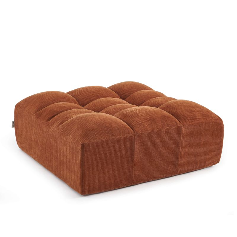 Pouf JANIS modulable 1 place velours terracotta