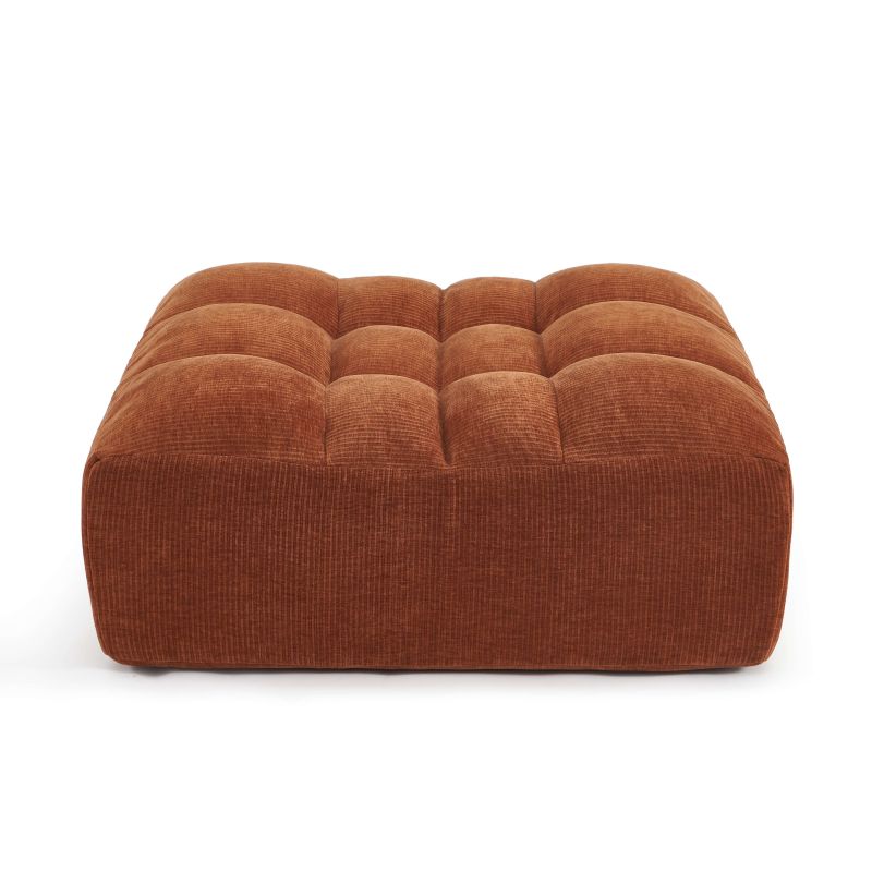 Pouf JANIS modulable 1 place velours terracotta