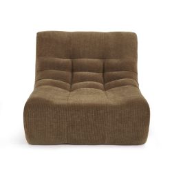 Chauffeuse JANIS modulable 1 place velours marron