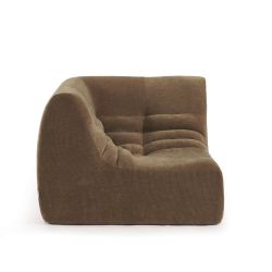 Chauffeuse d'angle JANIS modulable 1 place velours marron