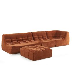 Chauffeuse JANIS modulable 1 place velours terracotta