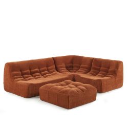 Chauffeuse JANIS modulable 1 place velours terracotta