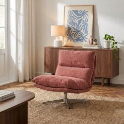 Fauteuil rotatif HYGEA 1 place tissu terracotta