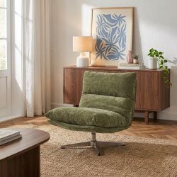 Fauteuil rotatif HYGEA 1 place tissu vert