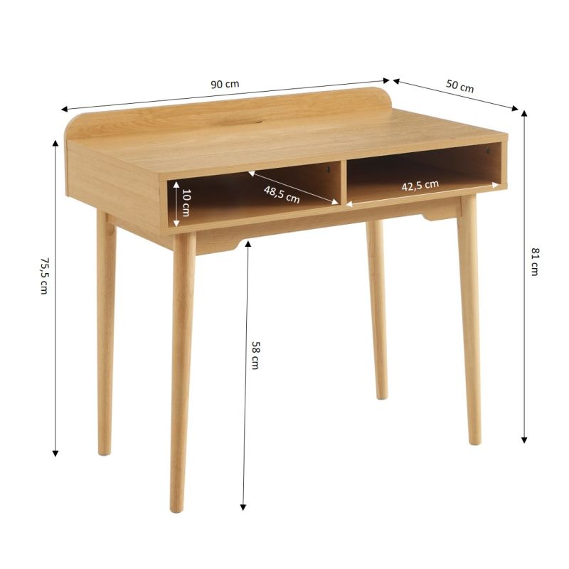 Bureau enfant NILA effet chêne 90cm