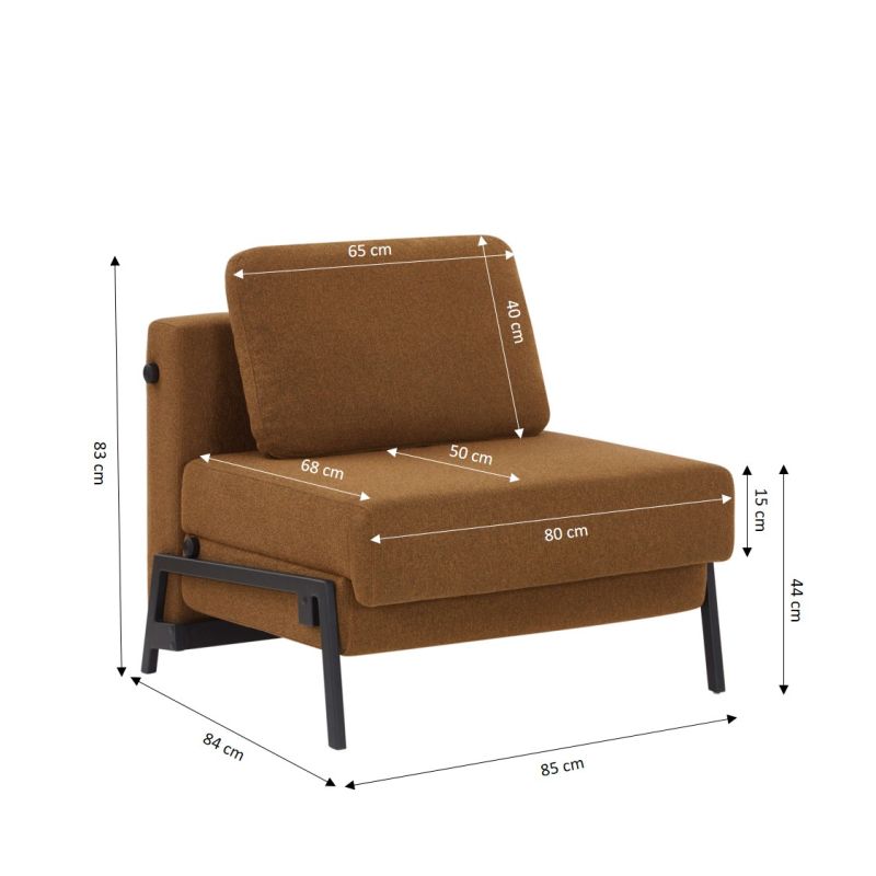 Fauteuil convertible NIO 1 place tissu marron