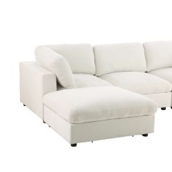 Canapé d'angle modulable MIZAR 4 places tissu beige