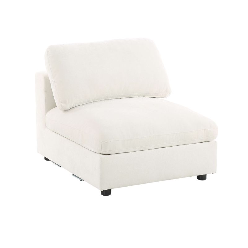 Canapé d'angle modulable MIZAR 4 places tissu beige