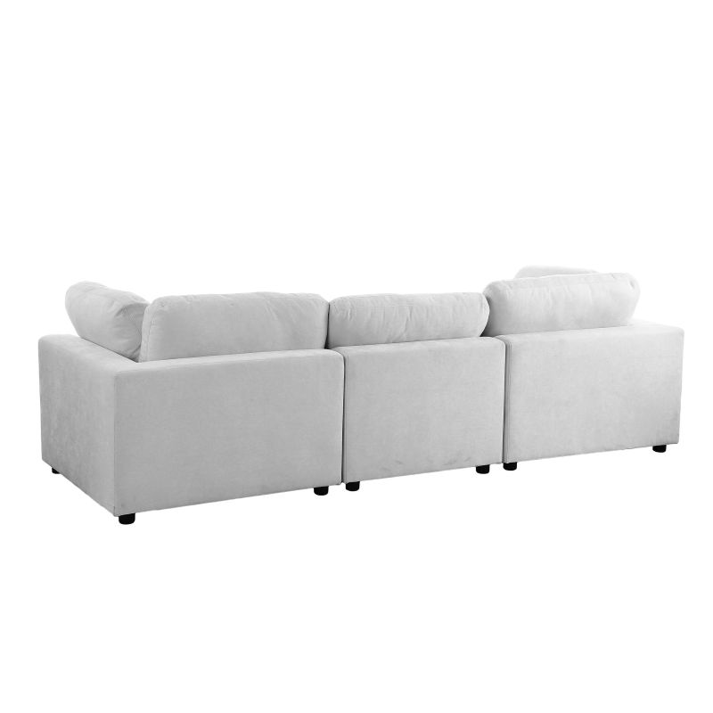 Canapé d'angle modulable MIZAR 4 places tissu gris