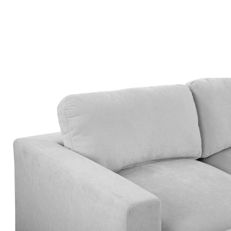 Canapé d'angle modulable MIZAR 4 places tissu gris