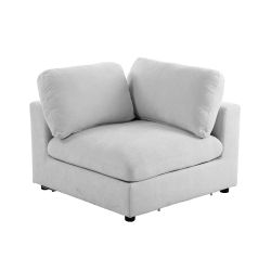 Canapé d'angle modulable MIZAR 4 places tissu gris