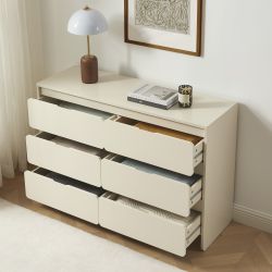 Commode AKKA 6 tiroirs beige 120 cm