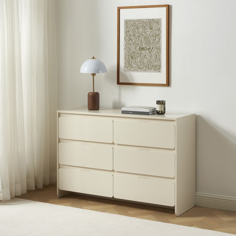 Commode AKKA 6 tiroirs beige 120 cm