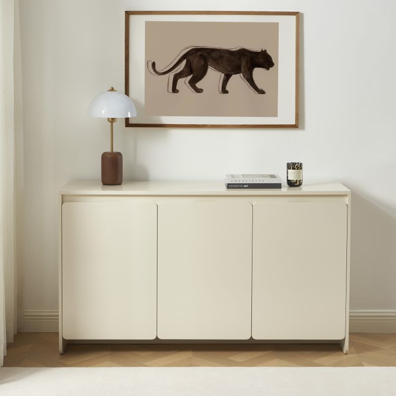 Buffet AKKA 3 portes beige 140 cm