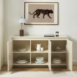 Buffet AKKA 3 portes beige 140 cm