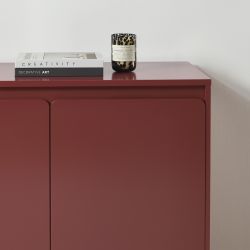 Buffet AKKA 3 portes bordeaux 140 cm