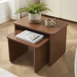 Tables basses gigognes AKKA marron chocolat