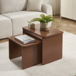 Tables basses gigognes AKKA marron chocolat