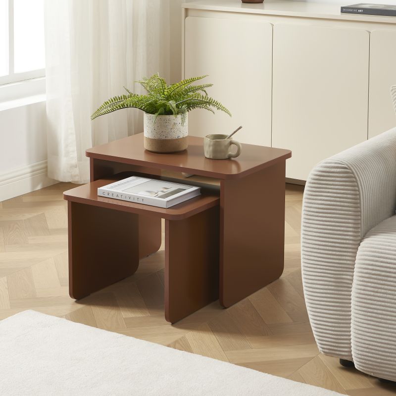 Tables basses gigognes AKKA marron chocolat