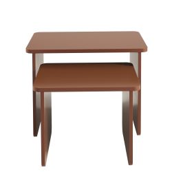 Tables basses gigognes AKKA marron chocolat