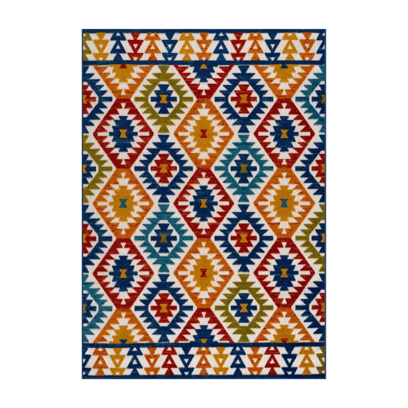 Tapis extérieur TIKI motif aztèque coloré 120x160 cm