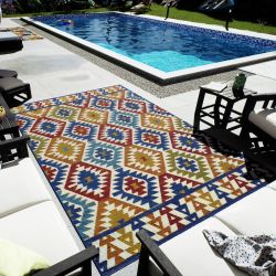 Tapis extérieur TIKI motif aztèque coloré 120x160 cm