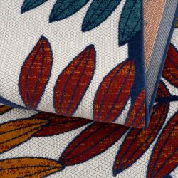 Tapis extérieur OHAA motif feuilles coloré 70x140 cm