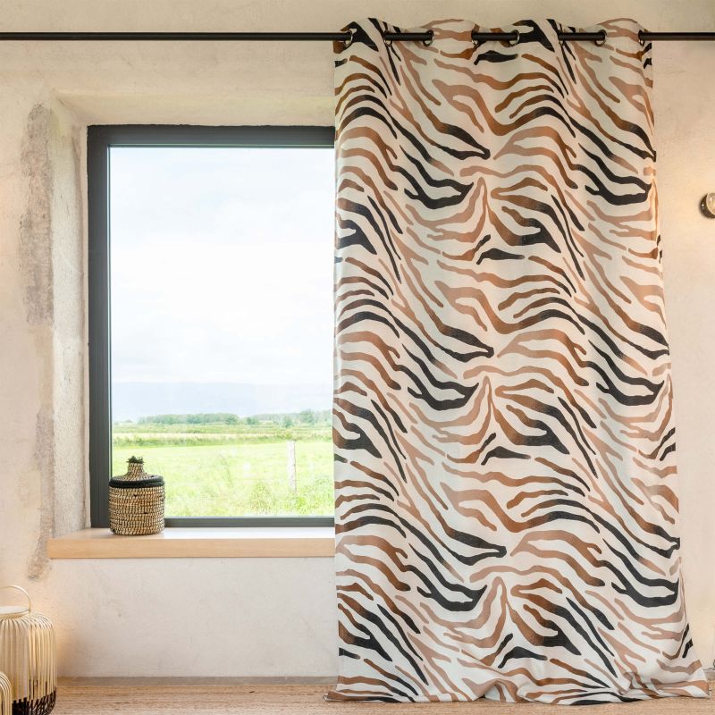 Rideau GORO effet savane ocre 140x260cm