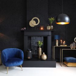 Suspension LAJI noir mat et or Ø56x40 cm