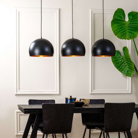 Suspension 3 lumières LAJI noir mat Ø33x25x120 cm