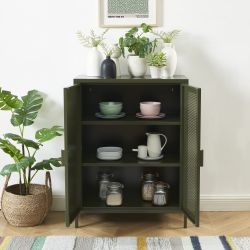 Buffet PANTONE métal vert olive 2 portes 75cm
