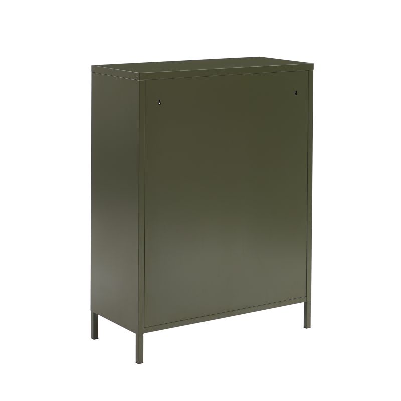 Buffet PANTONE métal vert olive 2 portes 75cm