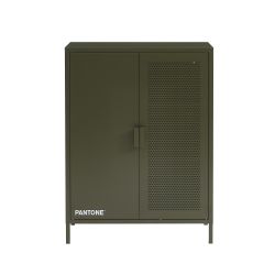 Buffet PANTONE métal vert olive 2 portes 75cm