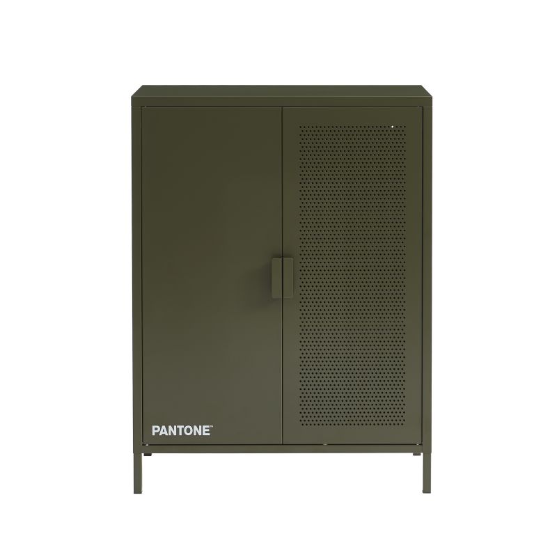 Buffet PANTONE métal vert olive 2 portes 75cm