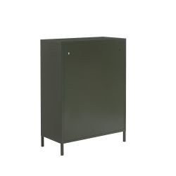 Buffet PANTONE vert olive foncé portes en verre cannelé 75cm