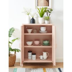 Buffet PANTONE métal rose blush 2 portes 75cm