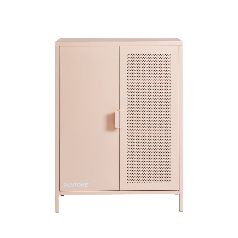 Buffet PANTONE métal rose blush 2 portes 75cm