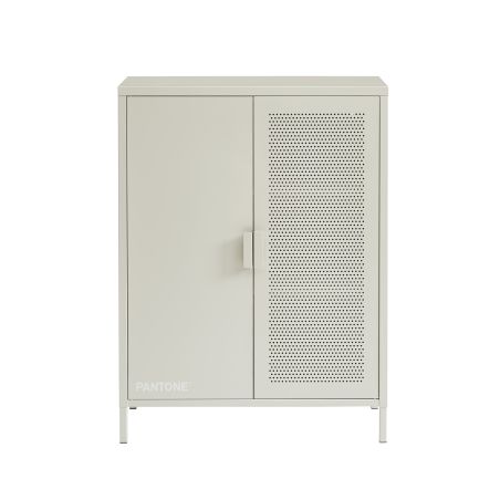 Buffet PANTONE métal beige sable 2 portes 75cm