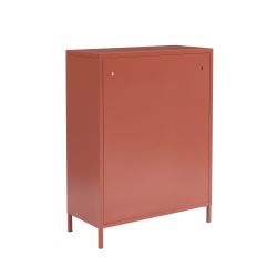 Buffet PANTONE terracotta portes en verre cannelé 75cm