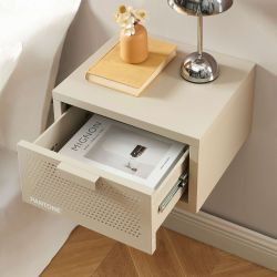 Table de chevet murale PANTONE métal taupe 40cm