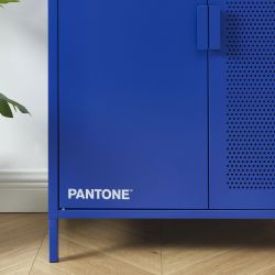 Buffet PANTONE métal bleu électrique 2 portes 75cm